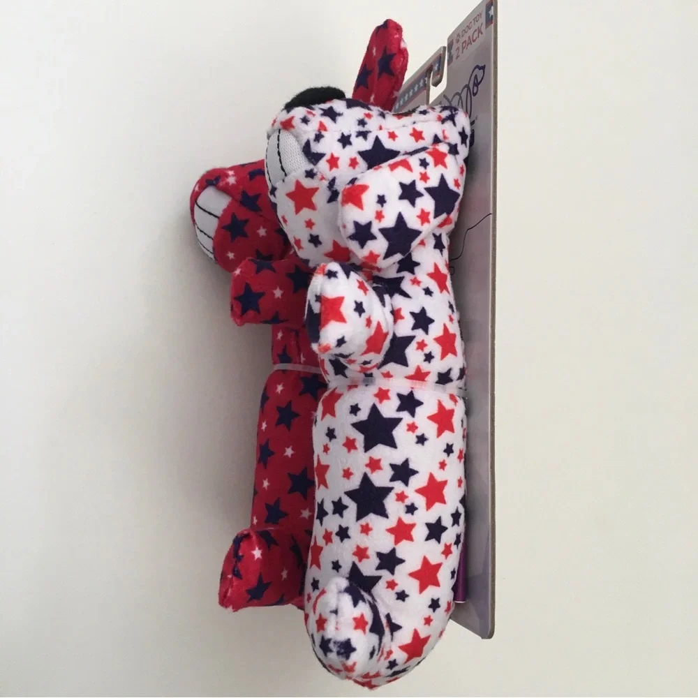 Dog Toys with Squeaker for Smaller Pets Red White Blue Stars NEW | Multipet